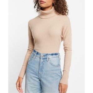 EXPRESS Ultra Soft Turtleneck Open Back Banded Bottom Sweater